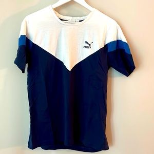 Retro Blue and White Puma Shirt